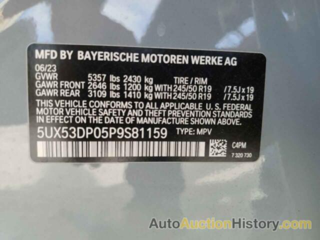 BMW X3 XDRIVE30I, 5UX53DP05P9S81159