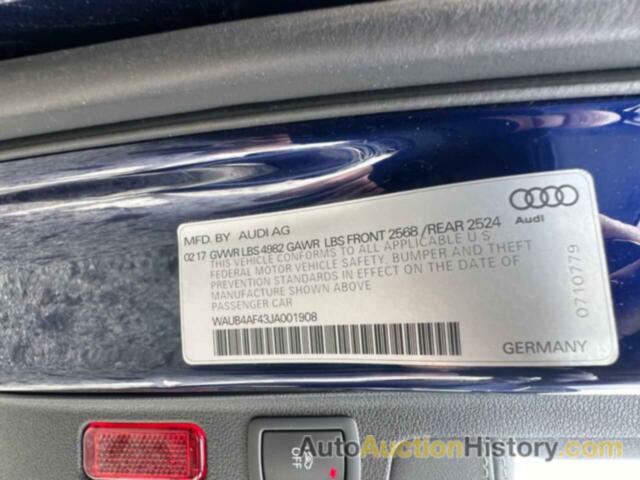 AUDI S4/RS4 PREMIUM PLUS, WAUB4AF43JA001908