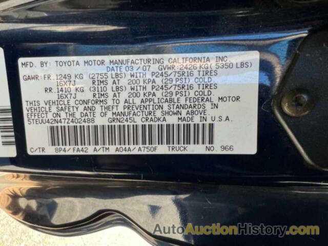 TOYOTA TACOMA ACCESS CAB, 5TEUU42N47Z402488