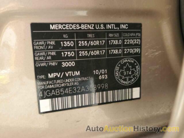 MERCEDES-BENZ M-CLASS 320, 4JGAB54E32A308998