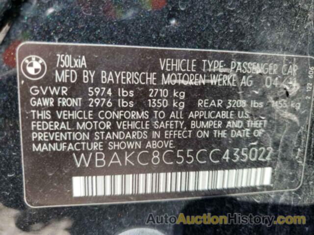 BMW 7 SERIES LXI, WBAKC8C55CC435022