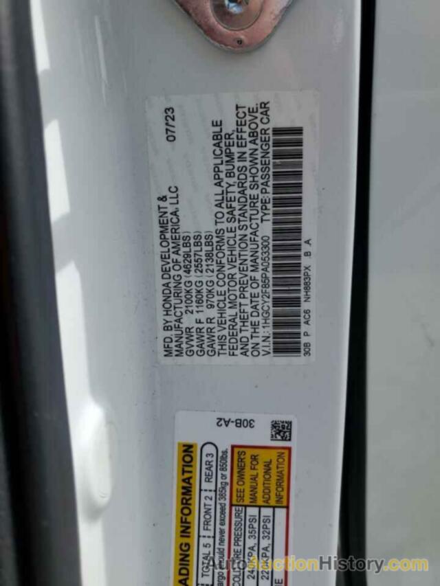 HONDA ACCORD TOURING HYBRID, 1HGCY2F85PA053300