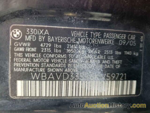 BMW 3 SERIES XI, WBAVD33556KV59721