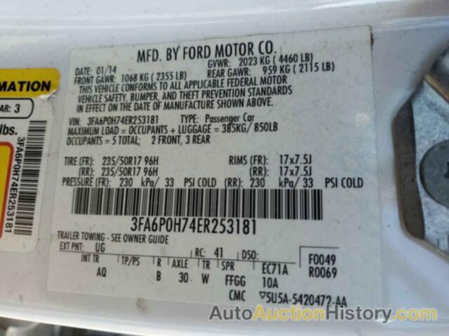 FORD FUSION SE, 3FA6P0H74ER253181