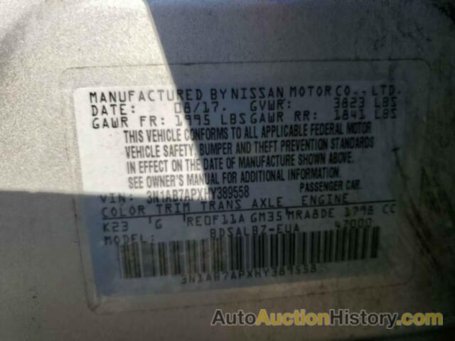 NISSAN SENTRA S, 3N1AB7APXHY389558