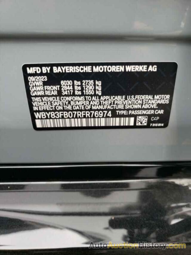 BMW I4 XDRIVE4, WBY83FB07RFR76974