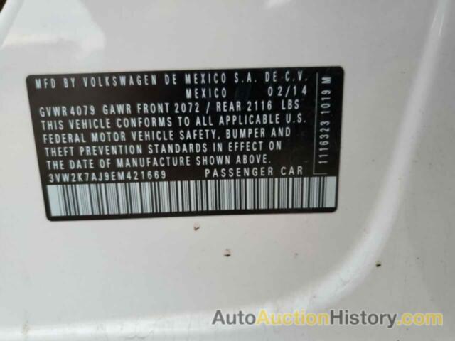 VOLKSWAGEN JETTA BASE, 3VW2K7AJ9EM421669