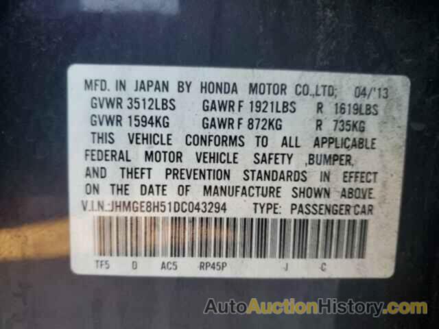 HONDA FIT SPORT, JHMGE8H51DC043294