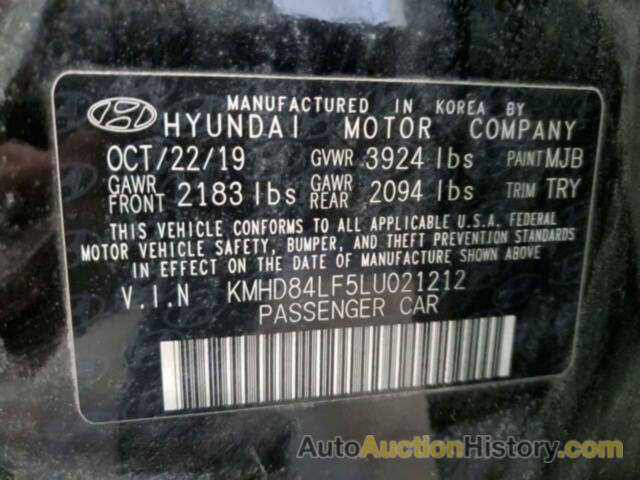 HYUNDAI ELANTRA SEL, KMHD84LF5LU021212