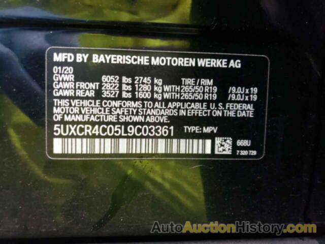 BMW X5 SDRIVE 40I, 5UXCR4C05L9C03361