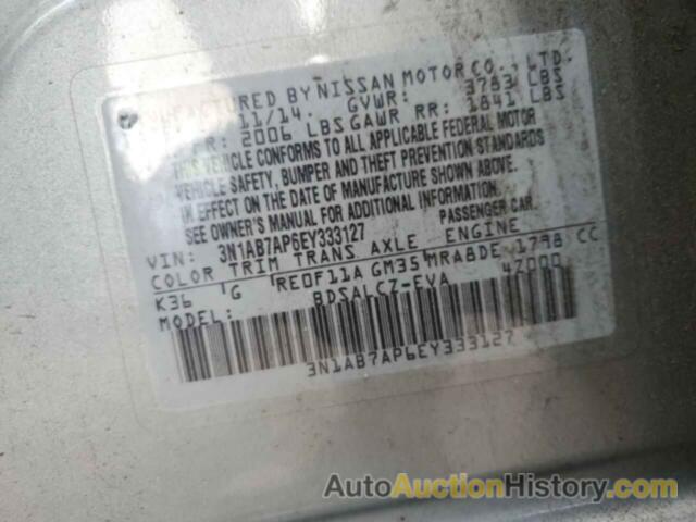 NISSAN SENTRA S, 3N1AB7AP6EY333127