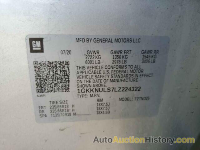 GMC ACADIA SLT, 1GKKNULS7LZ224322