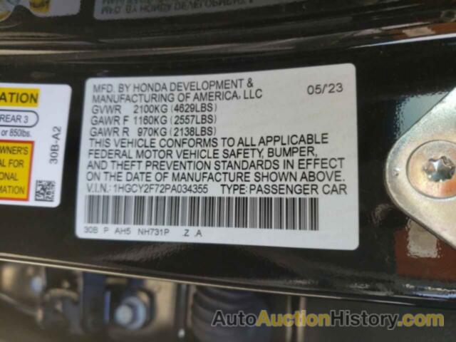 HONDA ACCORD HYBRID SPORT-L, 1HGCY2F72PA034355