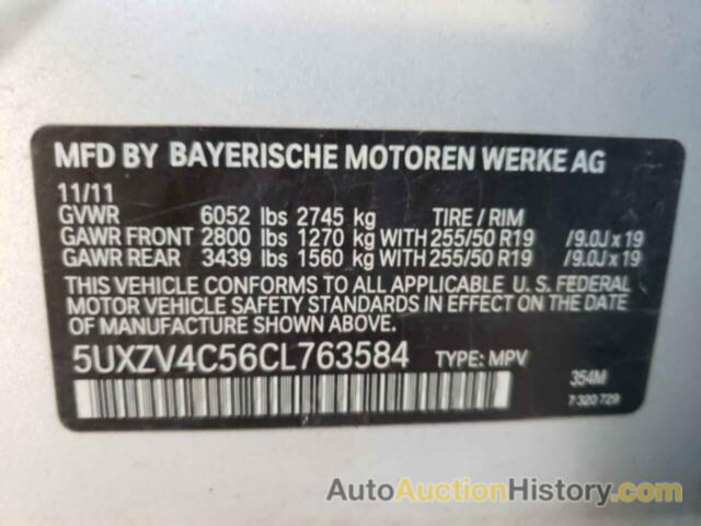 BMW X5 XDRIVE35I, 5UXZV4C56CL763584