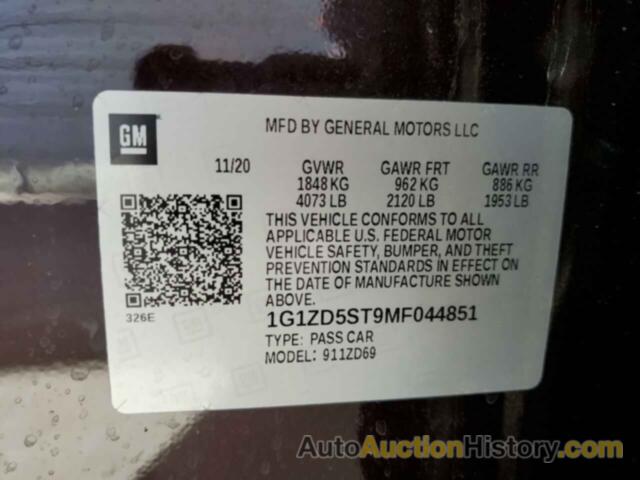 CHEVROLET MALIBU LT, 1G1ZD5ST9MF044851