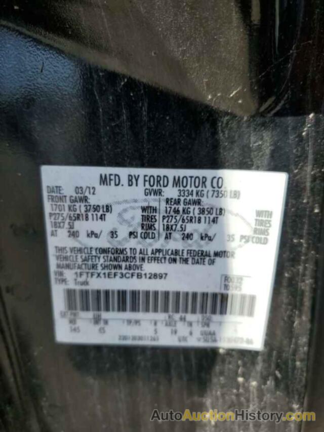 FORD F-150 SUPER CAB, 1FTFX1EF3CFB12897
