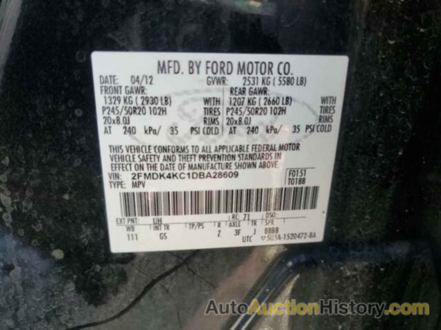 FORD EDGE LIMITED, 2FMDK4KC1DBA28609