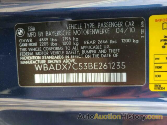 BMW 3 SERIES I, WBADX7C53BE261235