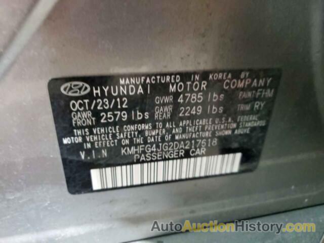 HYUNDAI AZERA, KMHFG4JG2DA217618