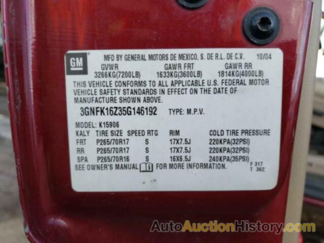 CHEVROLET SUBURBAN K1500, 3GNFK16Z35G146192