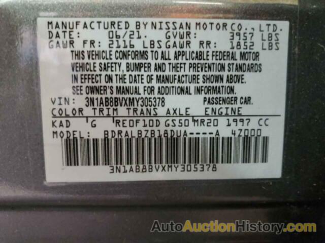 NISSAN SENTRA S, 3N1AB8BVXMY305378