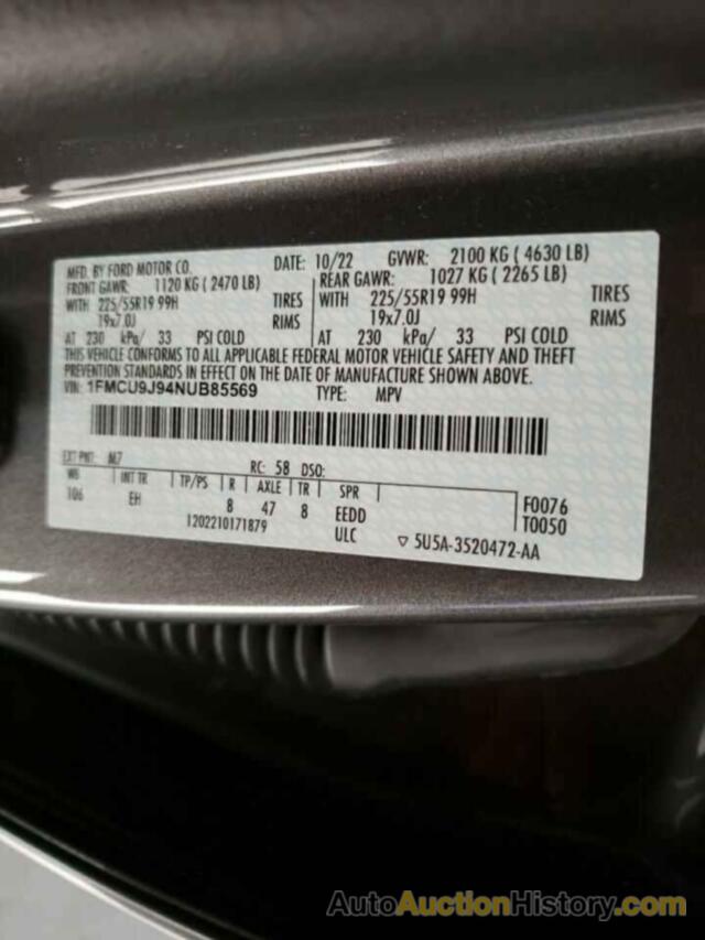 FORD ESCAPE TITANIUM, 1FMCU9J94NUB85569