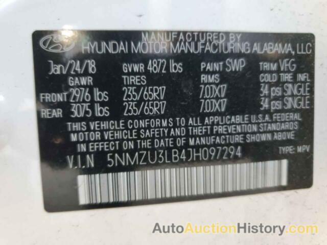 HYUNDAI SANTA FE, 5NMZU3LB4JH097294