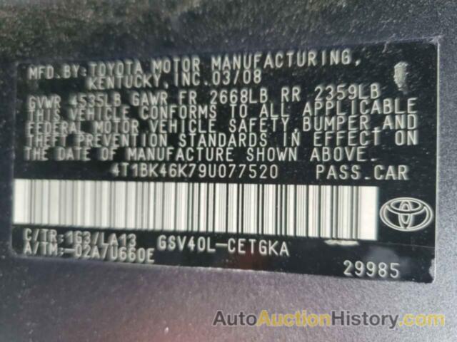 TOYOTA CAMRY SE, 4T1BK46K79U077520