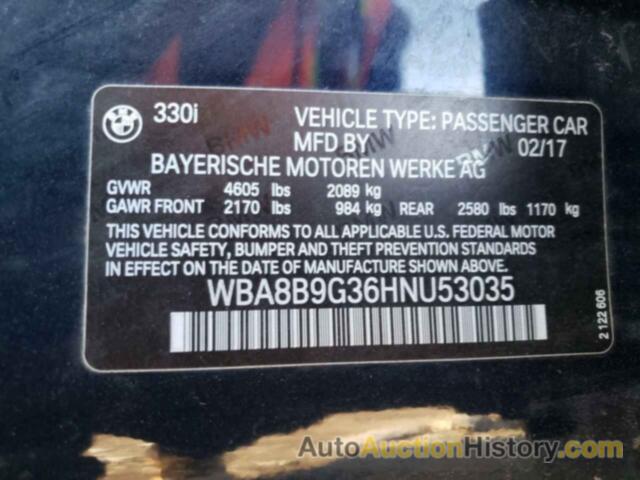 BMW 3 SERIES I, WBA8B9G36HNU53035
