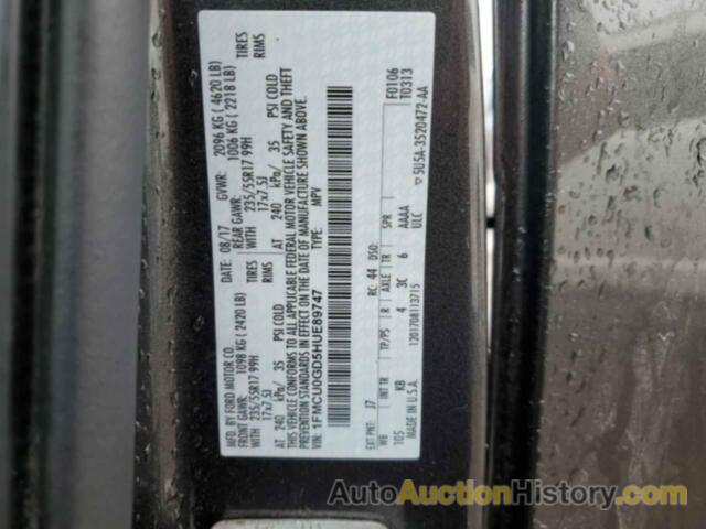 FORD ESCAPE SE, 1FMCU0GD5HUE89747