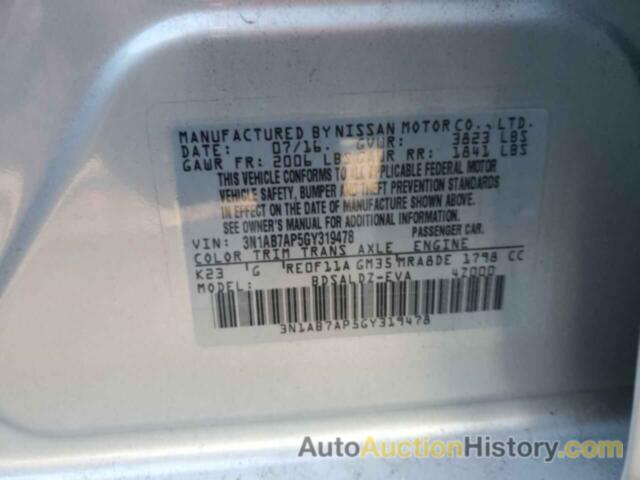 NISSAN SENTRA S, 3N1AB7AP5GY319478