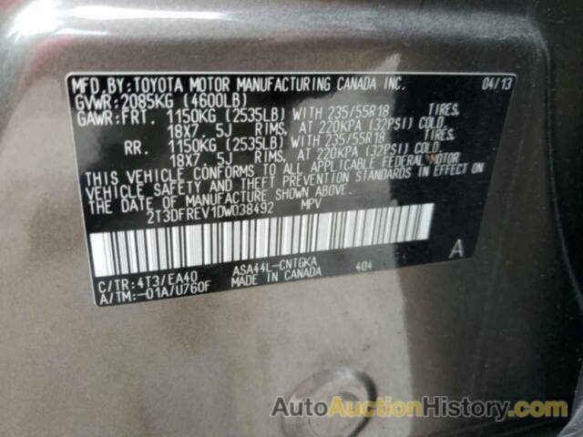 TOYOTA RAV4 LIMITED, 2T3DFREV1DW038492