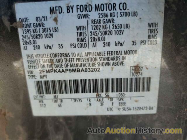 FORD EDGE ST, 2FMPK4AP9MBA03202