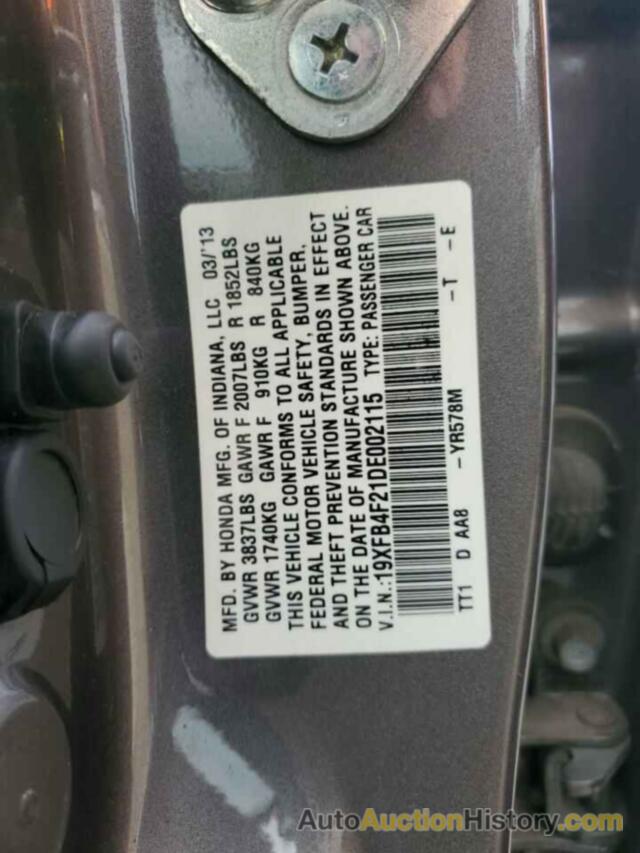 HONDA CIVIC HYBRID, 19XFB4F21DE002115