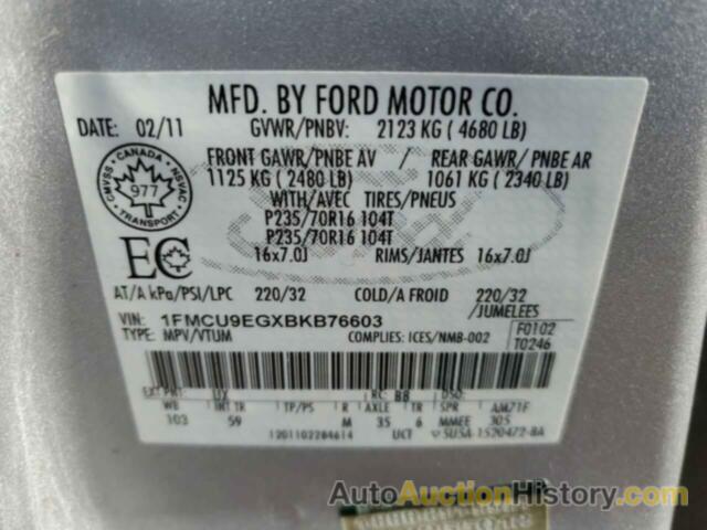 FORD ESCAPE LIMITED, 1FMCU9EGXBKB76603