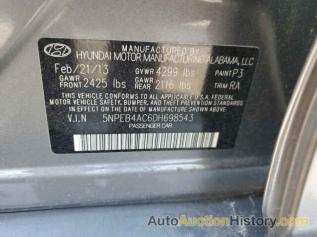 HYUNDAI SONATA GLS, 5NPEB4AC6DH698543