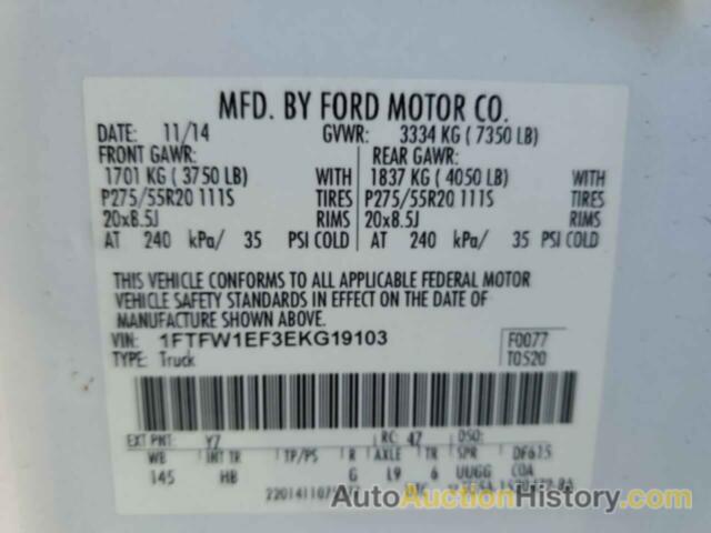 FORD F-150 SUPERCREW, 1FTFW1EF3EKG19103