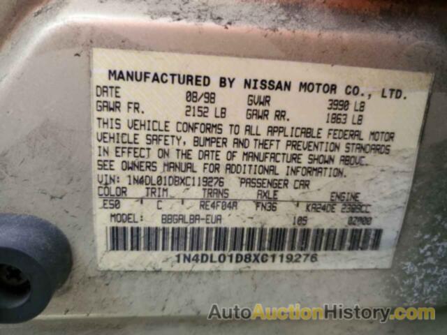 NISSAN ALTIMA XE, 1N4DL01D8XC119276