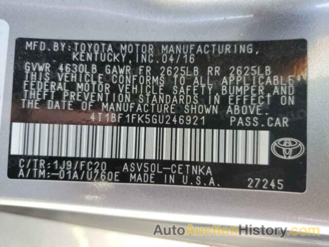 TOYOTA CAMRY LE, 4T1BF1FK5GU246921