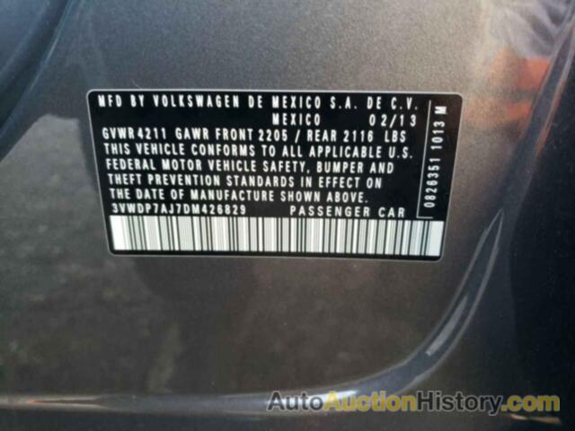 VOLKSWAGEN JETTA SE, 3VWDP7AJ7DM426829