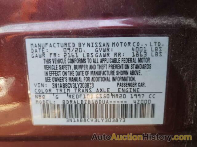 NISSAN SENTRA SV, 3N1AB8CV3LY303873