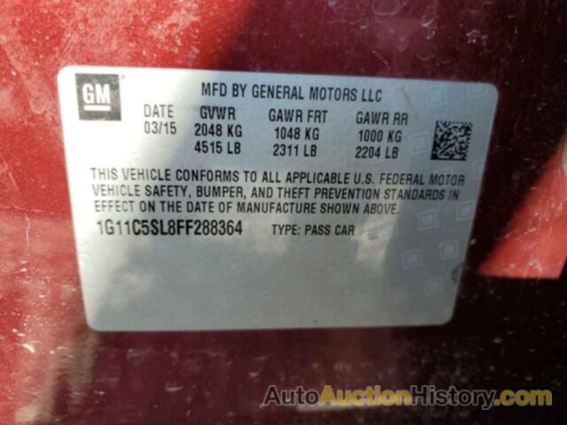 CHEVROLET MALIBU 1LT, 1G11C5SL8FF288364