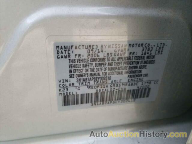 NISSAN SENTRA S, 3N1AB7AP8EY302610