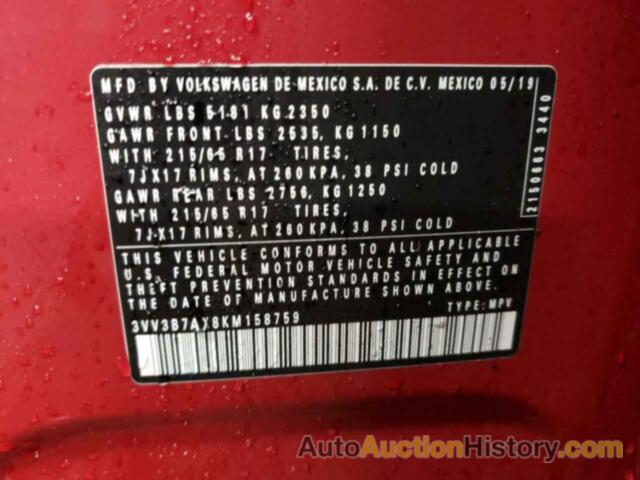 VOLKSWAGEN TIGUAN SE, 3VV3B7AX8KM158759