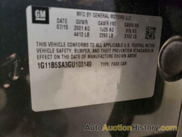 CHEVROLET MALIBU LS, 1G11B5SA3GU103149