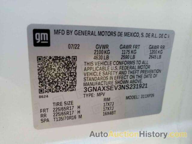 CHEVROLET EQUINOX LS, 3GNAXSEV3NS231921