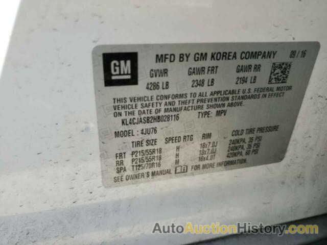 BUICK ENCORE PREFERRED, KL4CJASB2HB028116