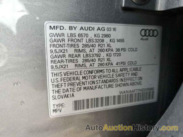 AUDI Q7 PRESTIGE, WA1VAAF77HD010990