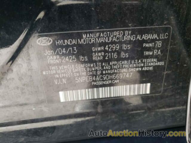 HYUNDAI SONATA GLS, 5NPEB4AC9DH669747