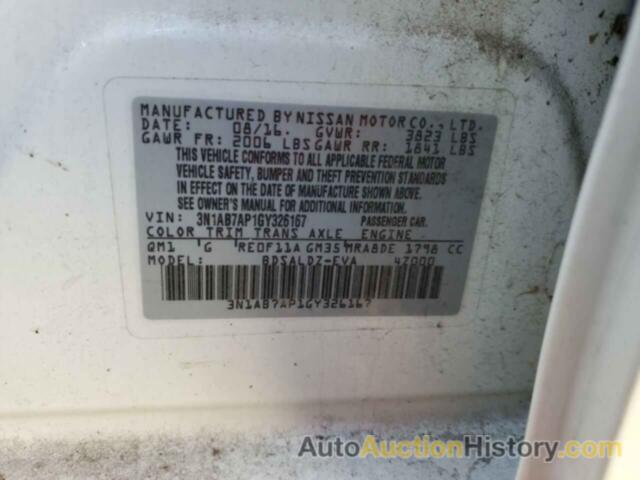 NISSAN SENTRA S, 3N1AB7AP1GY326167